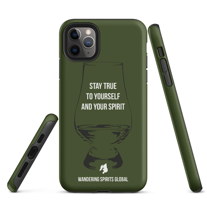 Stay True To Yourself And Your Spirit (Green) Tough Case for iPhone Matte / iPhone 11 Pro Max by Wandering Spirits Global