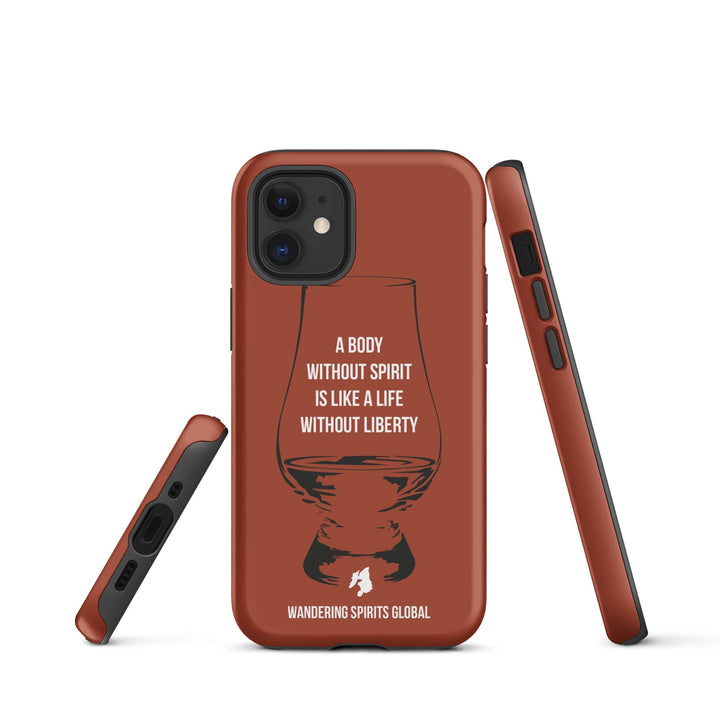 A Body Without Spirit Is Like A Life Without Liberty (Vintage Oak) Tough Case for iPhone Matte / iPhone 12 mini by Wandering Spirits Global