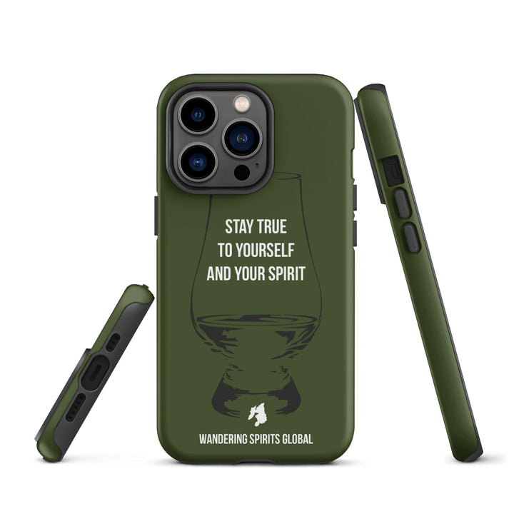Stay True To Yourself And Your Spirit (Green) Tough Case for iPhone® Matte / iPhone 13 Pro by Wandering Spirits Global
