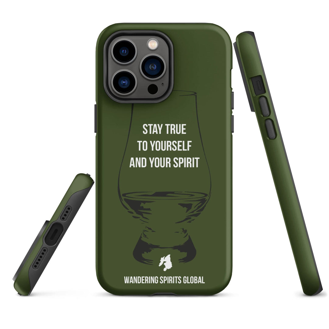 Stay True To Yourself And Your Spirit (Green) Tough Case for iPhone® Matte / iPhone 14 Pro Max by Wandering Spirits Global