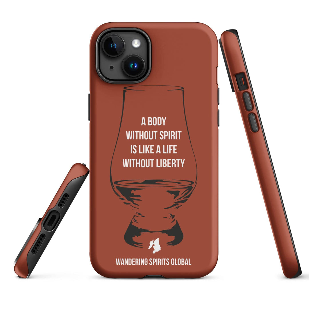 A Body Without Spirit Is Like A Life Without Liberty (Vintage Oak) Tough Case for iPhone Matte / iPhone 15 Plus by Wandering Spirits Global