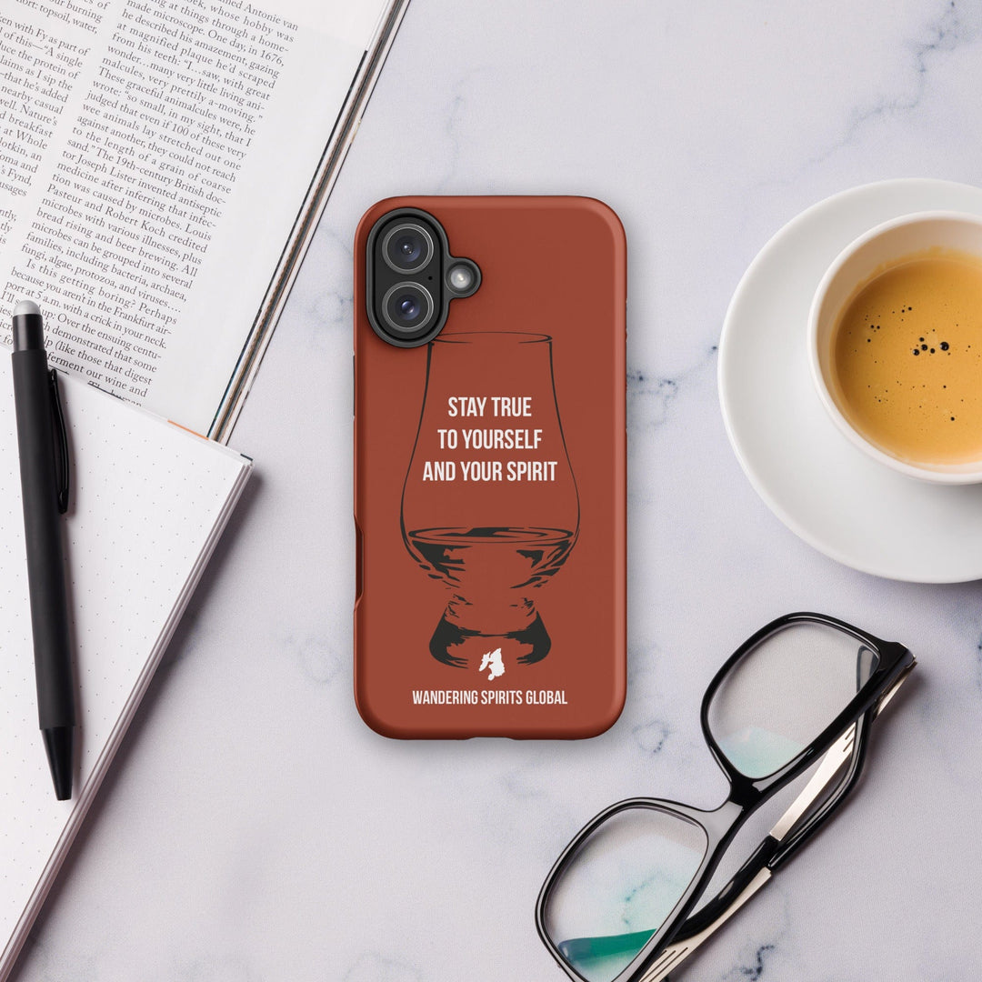 Stay True To Yourself And Your Spirit (Vintage Oak) Tough Case for iPhone Matte / iPhone 16 Plus by Wandering Spirits Global