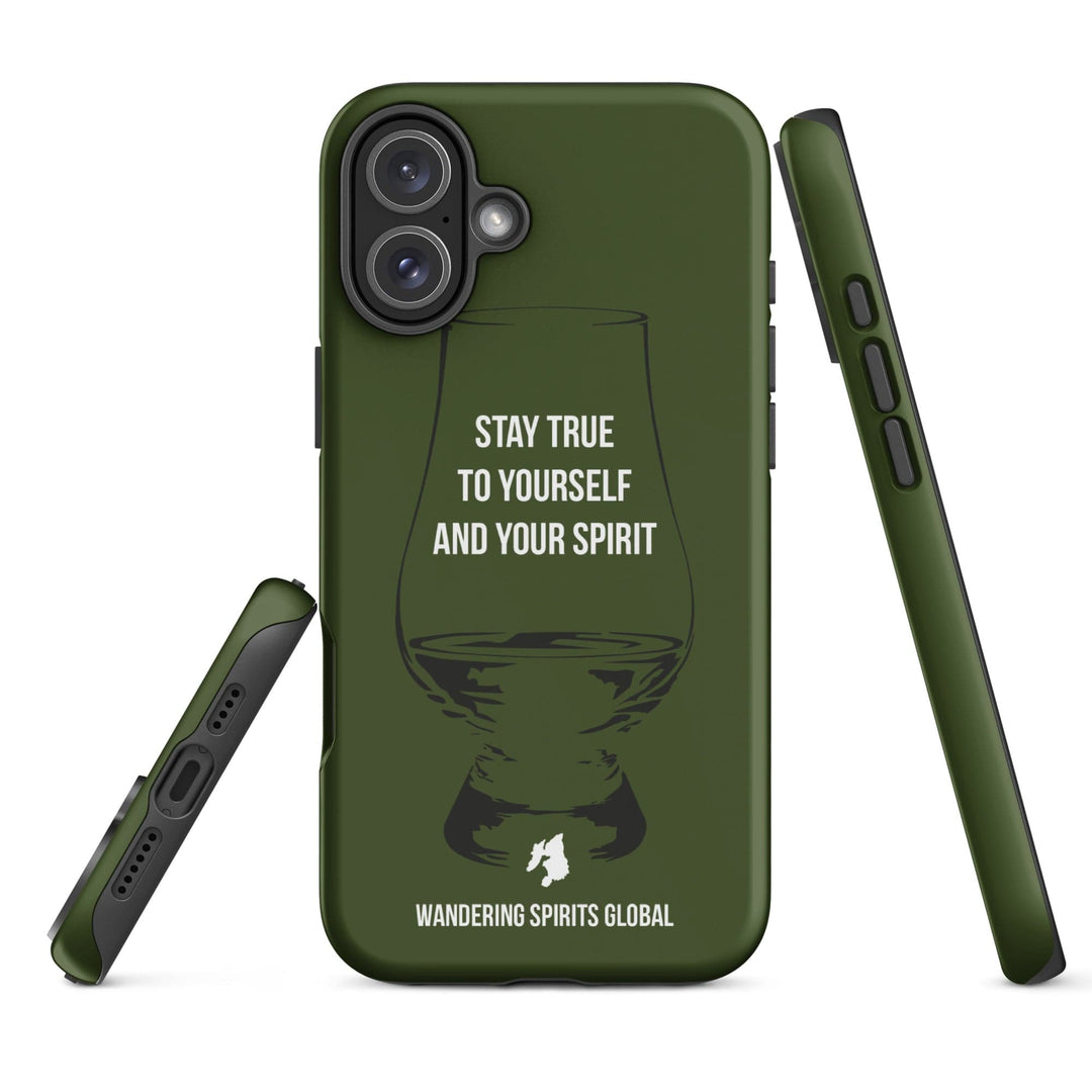 Stay True To Yourself And Your Spirit (Green) Tough Case for iPhone Matte / iPhone 16 Plus by Wandering Spirits Global