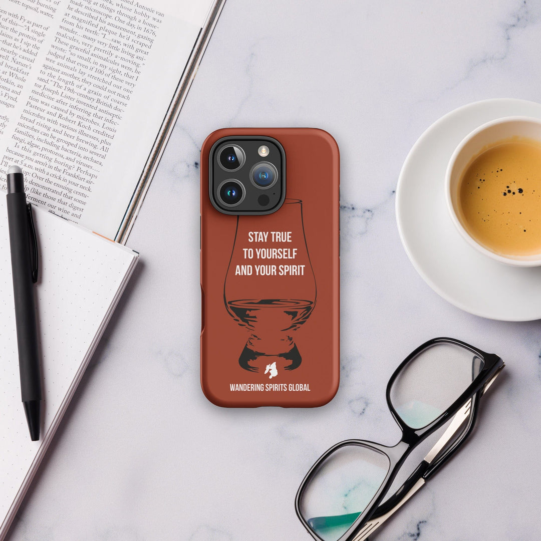 Stay True To Yourself And Your Spirit (Vintage Oak) Tough Case for iPhone Matte / iPhone 16 Pro by Wandering Spirits Global