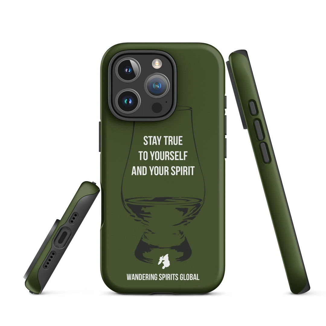 Stay True To Yourself And Your Spirit (Green) Tough Case for iPhone Matte / iPhone 16 Pro by Wandering Spirits Global