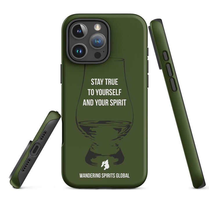 Stay True To Yourself And Your Spirit (Green) Tough Case for iPhone Matte / iPhone 16 Pro Max by Wandering Spirits Global