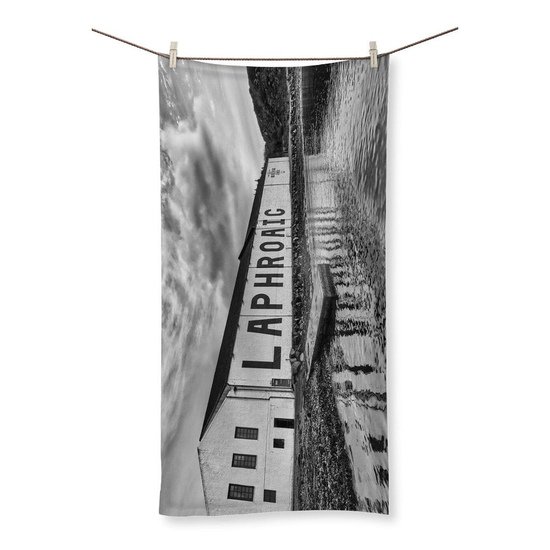 Laphroaig Distillery Islay Black and White Towel 31.5"x63.0" by Wandering Spirits Global