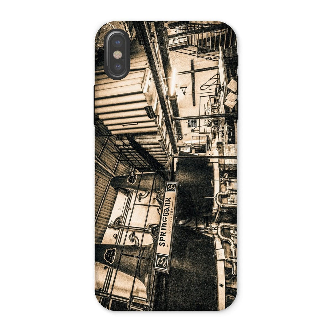 Springbank Distillery Black and White Tough Phone Case iPhone X / Gloss by Wandering Spirits Global