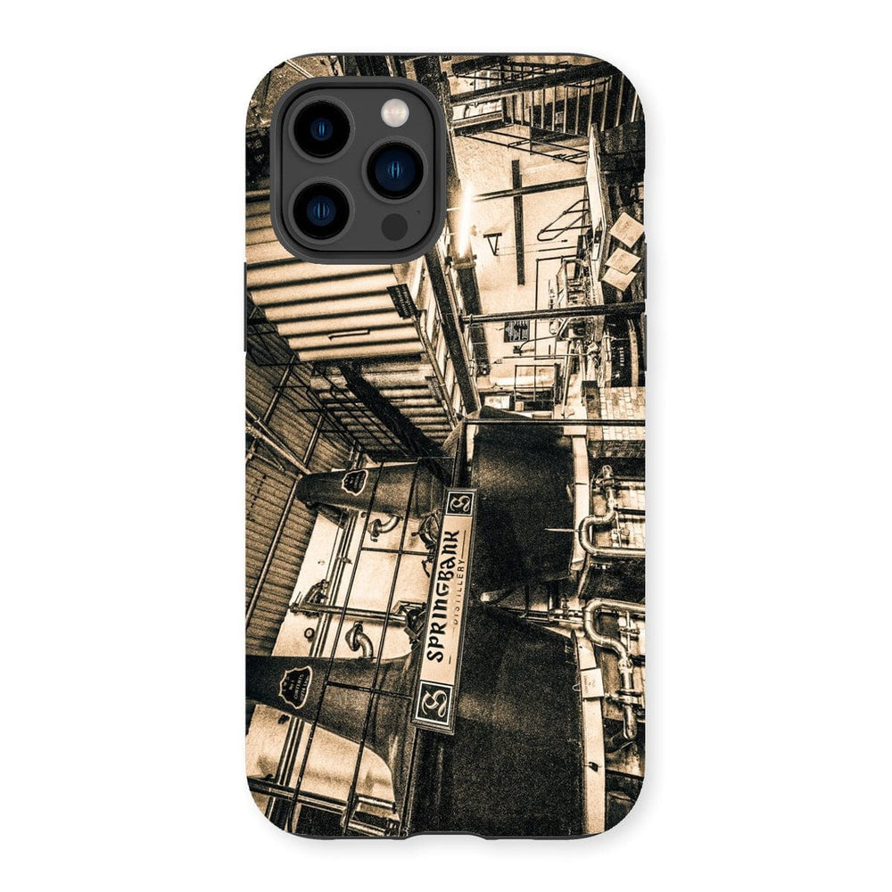 Springbank Distillery Black and White Tough Phone Case iPhone 14 Pro / Gloss by Wandering Spirits Global