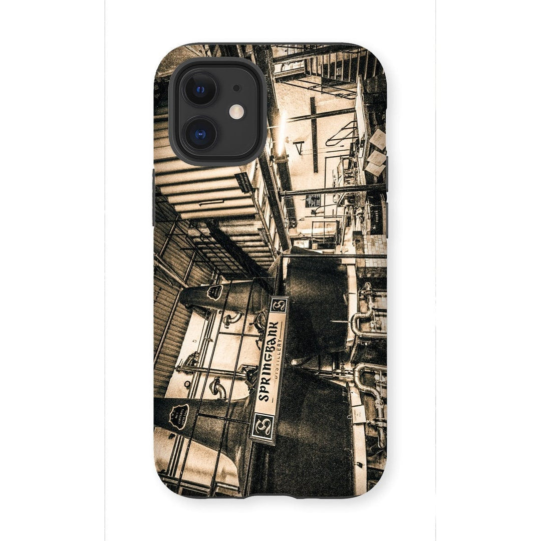 Springbank Distillery Black and White Tough Phone Case iPhone 12 Mini / Gloss by Wandering Spirits Global