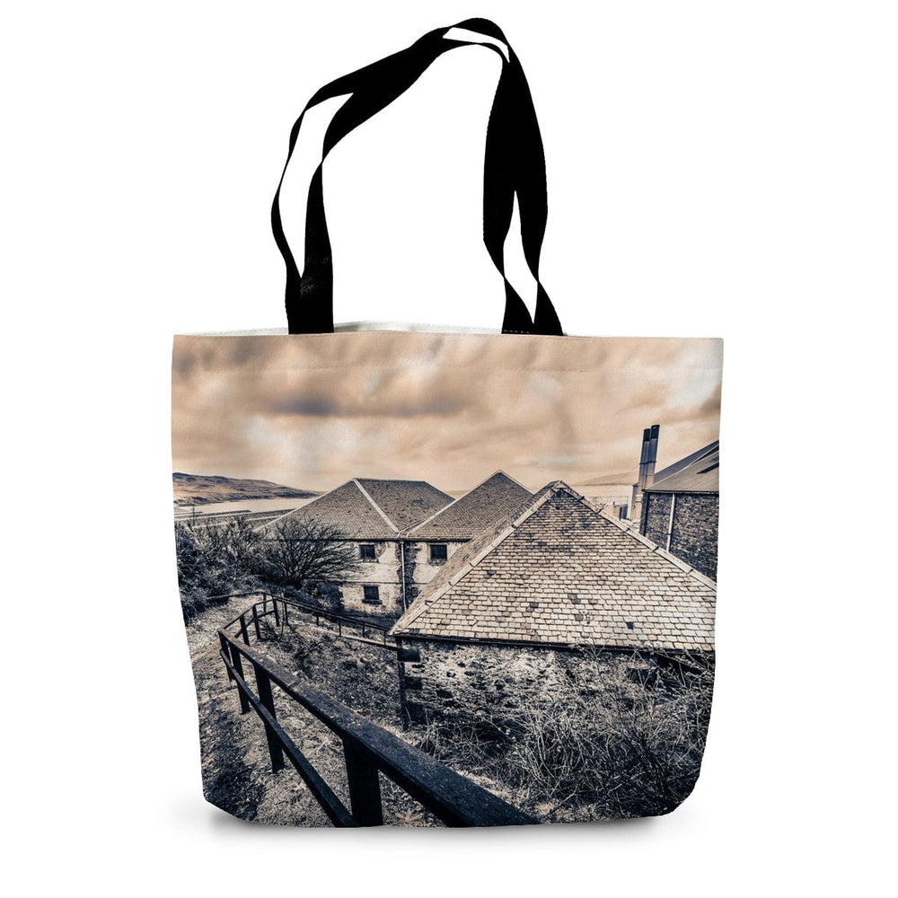 View From Above Bunnahabhain Distillery Canvas Tote Bag 14"x18.5" by Wandering Spirits Global