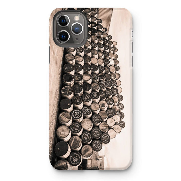 Empty Glengyle Casks Sepia Toned Tough Phone Case iPhone 11 Pro Max / Gloss by Wandering Spirits Global