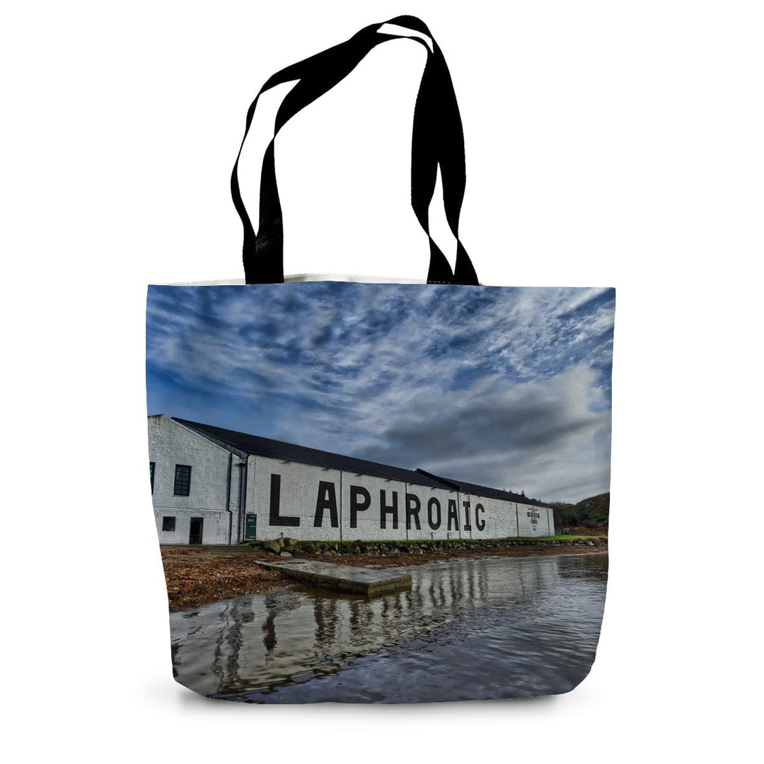 Laphroaig Distillery Warehouse Full Colour Canvas Tote Bag 14"x18.5" by Wandering Spirits Global