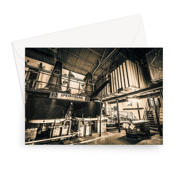 Springbank Distillery Black and White Greeting Card 7"x5" / 1 Card by Wandering Spirits Global