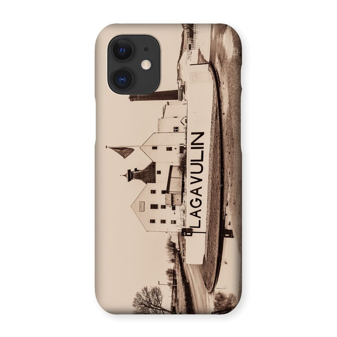 Lagavulin Distillery Sepia Toned Snap Phone Case iPhone 12 Mini / Gloss by Wandering Spirits Global