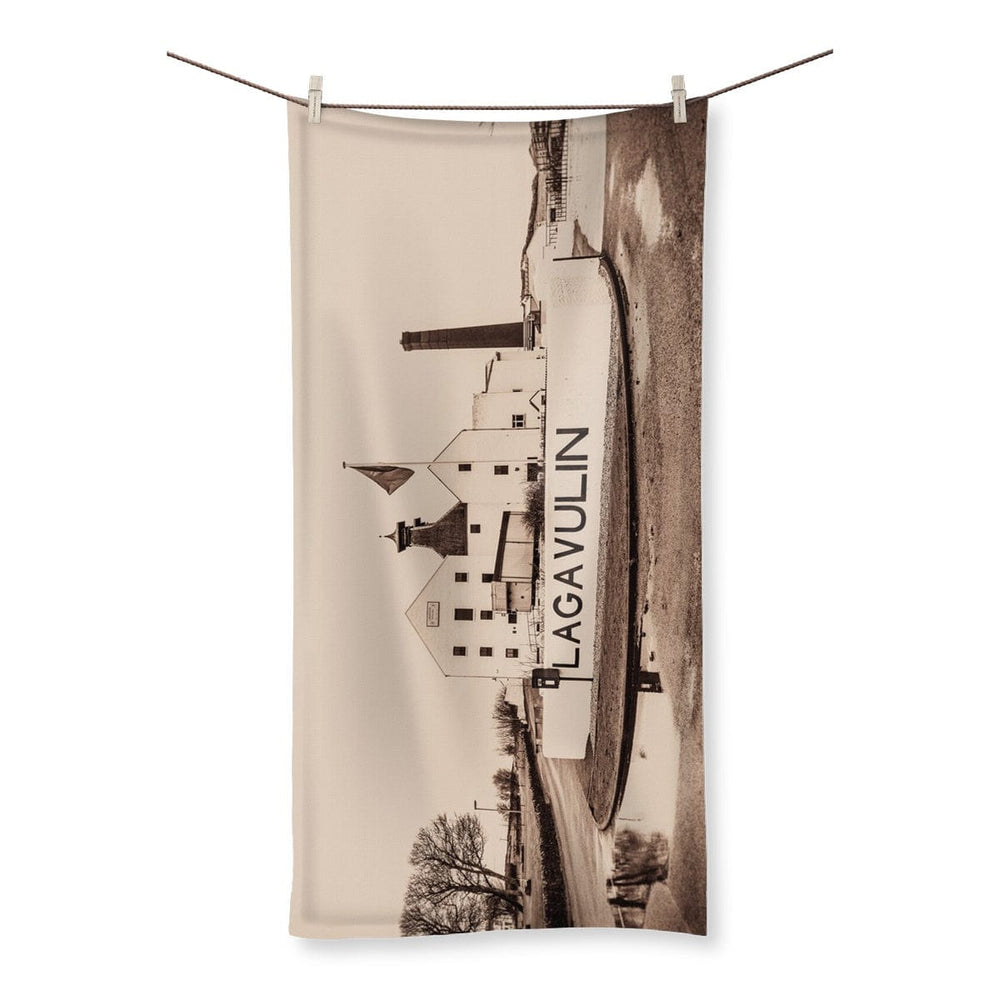 Lagavulin Distillery Sepia Toned Towel 27.5"x55.0" by Wandering Spirits Global