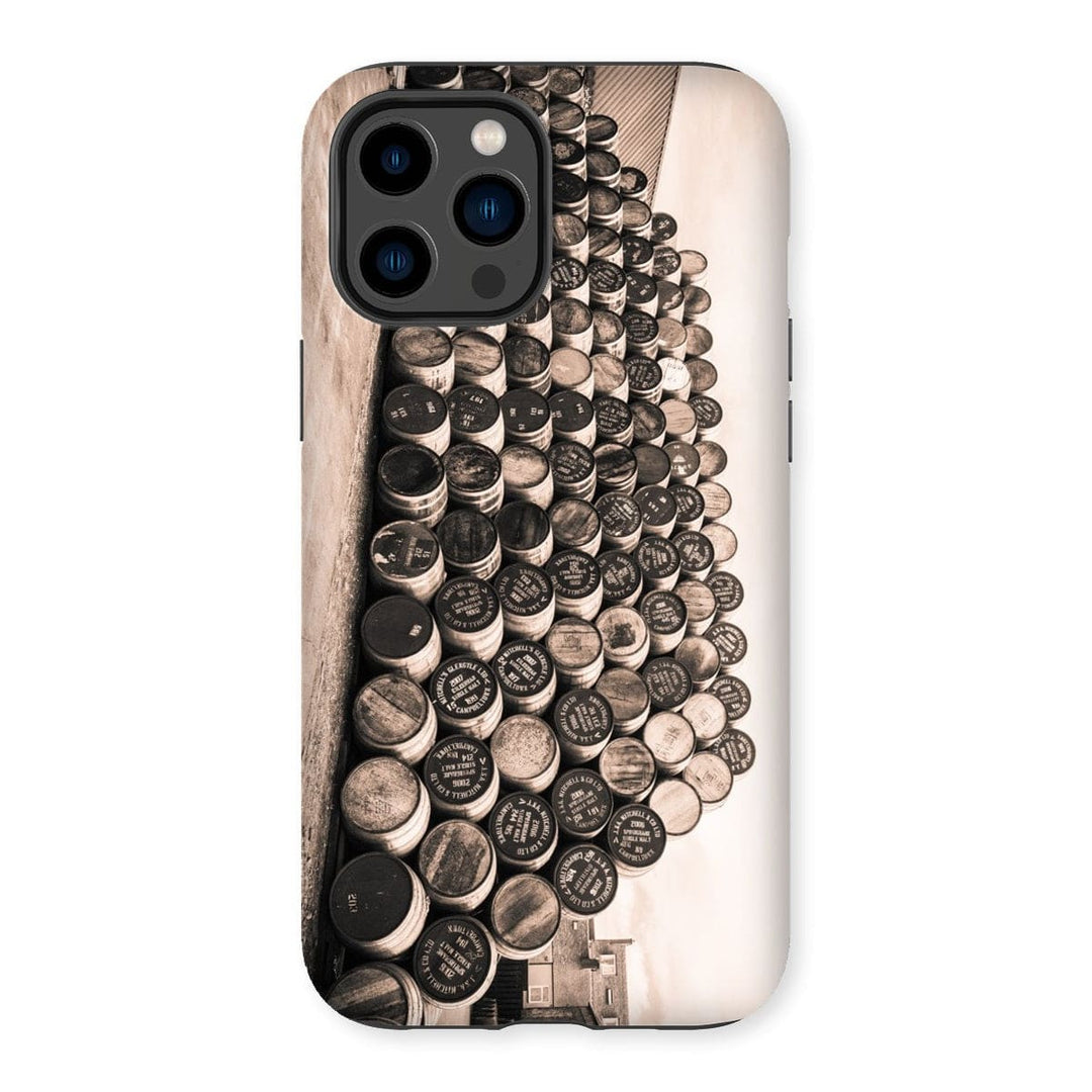 Empty Glengyle Casks Sepia Toned Tough Phone Case iPhone 14 Pro Max / Gloss by Wandering Spirits Global