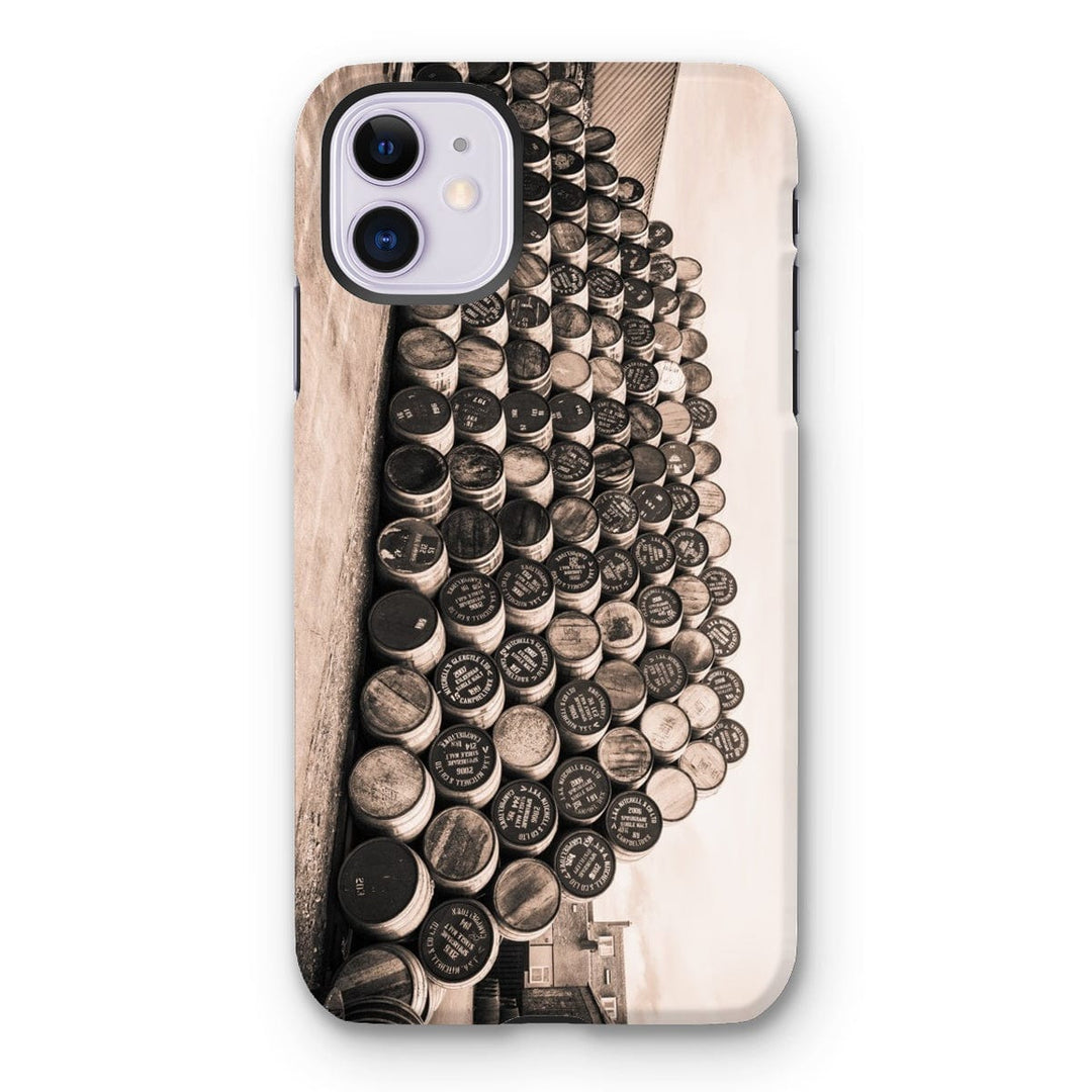 Empty Glengyle Casks Sepia Toned Tough Phone Case iPhone 11 / Gloss by Wandering Spirits Global