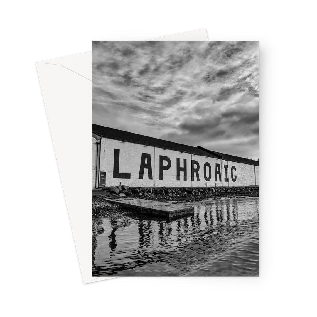 Laphroaig Distillery Islay Black and White Greeting Card 5"x7" / 1 Card by Wandering Spirits Global