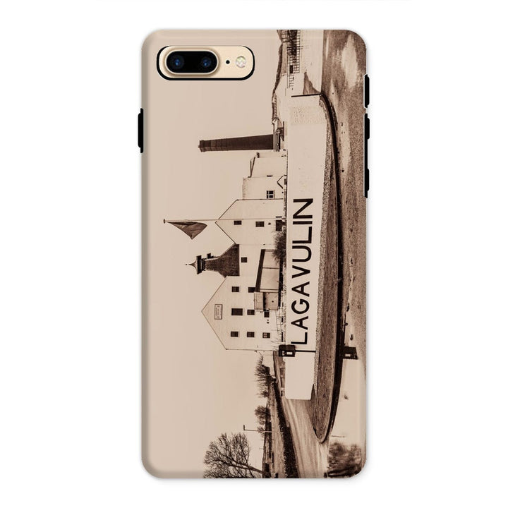 Lagavulin Distillery Sepia Toned Tough Phone Case iPhone 8 Plus / Gloss by Wandering Spirits Global