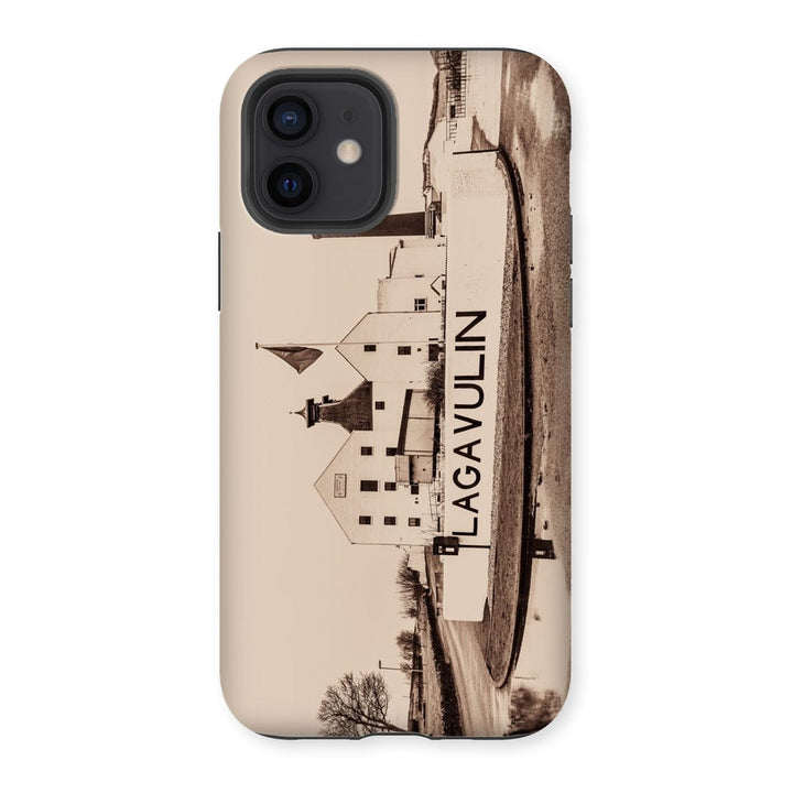 Lagavulin Distillery Sepia Toned Tough Phone Case iPhone 12 / Gloss by Wandering Spirits Global
