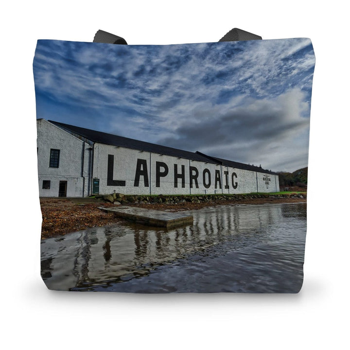Laphroaig Distillery Warehouse Full Colour Canvas Tote Bag 14"x18.5" by Wandering Spirits Global
