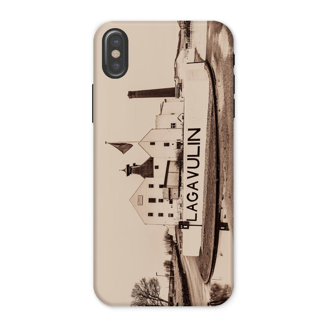 Lagavulin Distillery Sepia Toned Tough Phone Case iPhone X / Gloss by Wandering Spirits Global