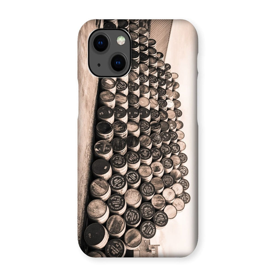 Empty Glengyle Casks Sepia Toned Snap Phone Case iPhone 13 Mini / Gloss by Wandering Spirits Global