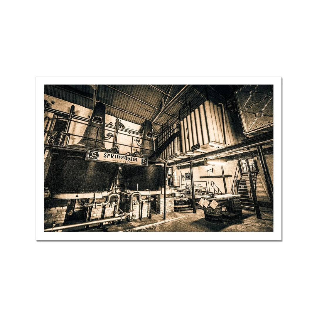 Springbank Distillery Black and White Hahnemühle Photo Rag Print 18"x12" by Wandering Spirits Global