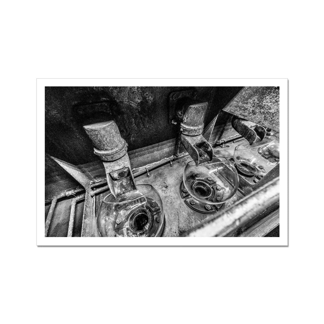 Low Wines Receiver Bowls Black and White Hahnemühle Photo Rag Print 18"x12" by Wandering Spirits Global