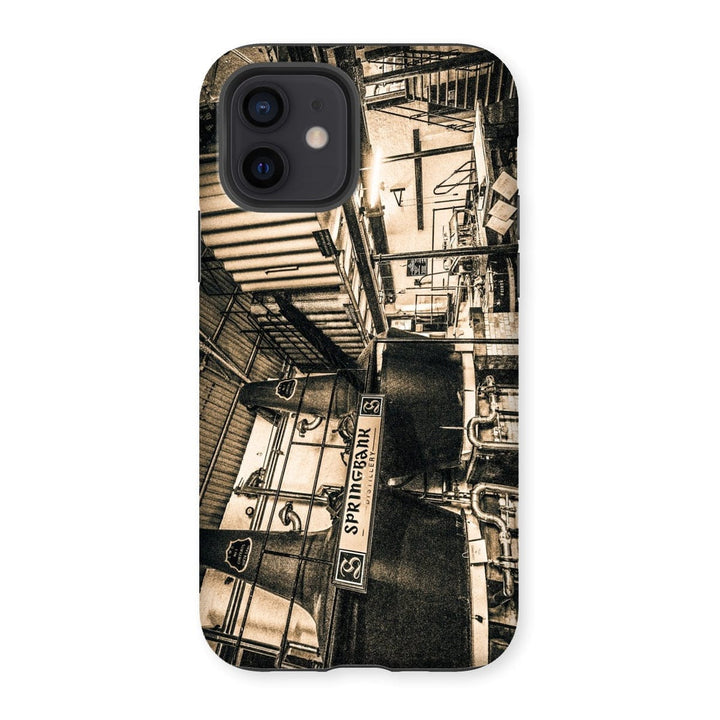 Springbank Distillery Black and White Tough Phone Case iPhone 12 / Gloss by Wandering Spirits Global