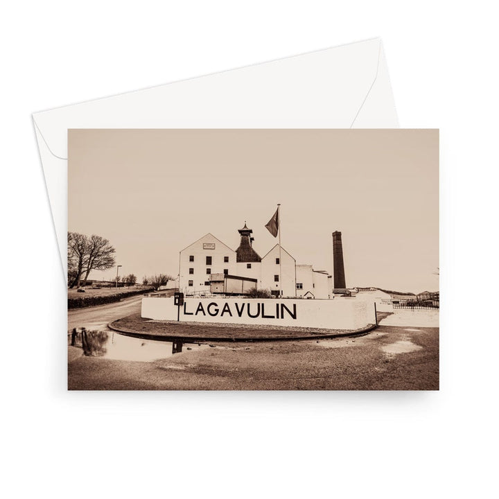 Lagavulin Distillery Sepia Toned Greeting Card 7"x5" / 1 Card by Wandering Spirits Global