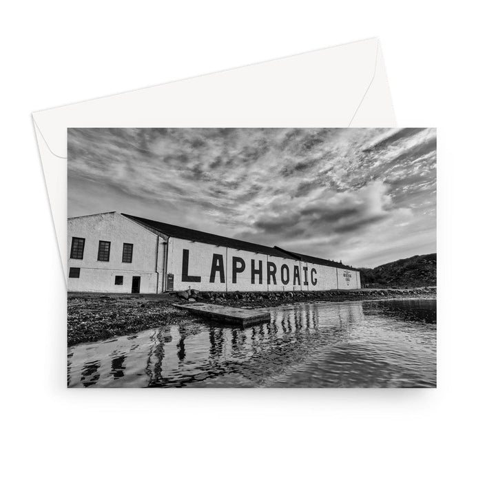 Laphroaig Distillery Islay Black and White Greeting Card 7"x5" / 1 Card by Wandering Spirits Global