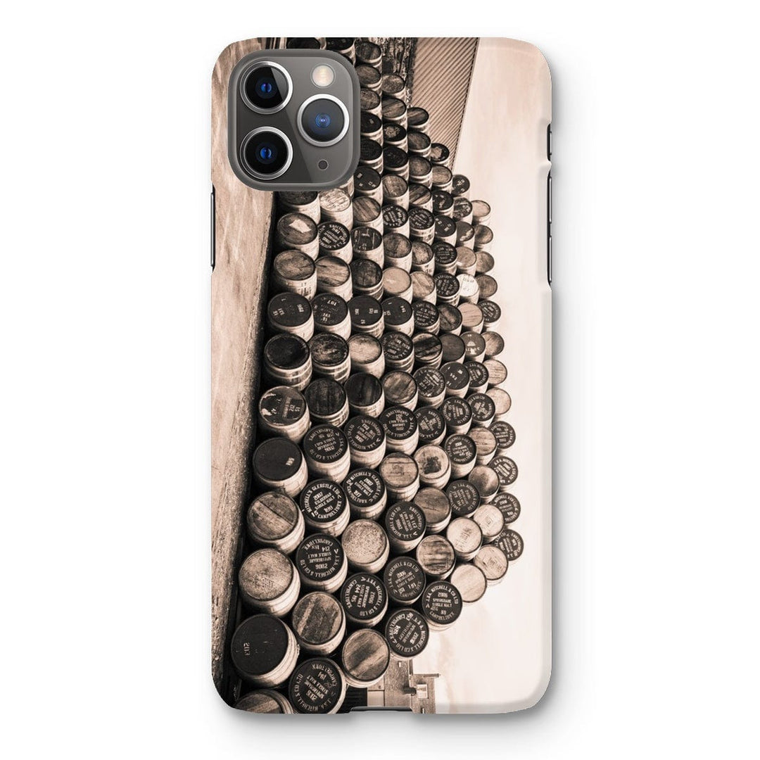 Empty Glengyle Casks Sepia Toned Snap Phone Case iPhone 11 Pro Max / Gloss by Wandering Spirits Global