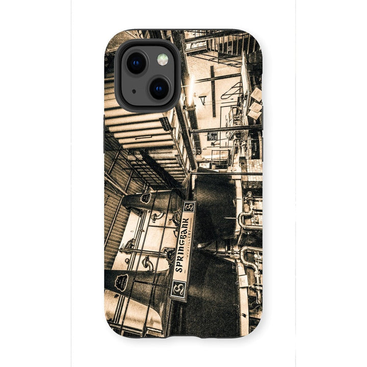Springbank Distillery Black and White Tough Phone Case iPhone 13 Mini / Gloss by Wandering Spirits Global