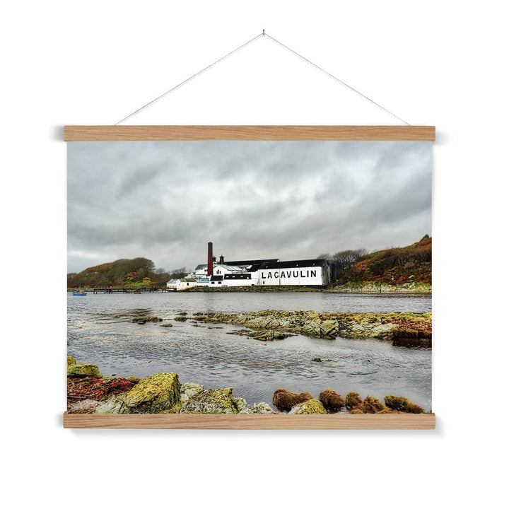 Lagavulin Distillery Soft Colour Fine Art Print with Hanger 24"x18" / Natural Frame by Wandering Spirits Global