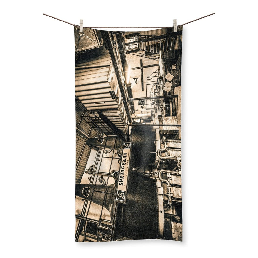 Springbank Distillery Black and White Towel 31.5"x63.0" by Wandering Spirits Global