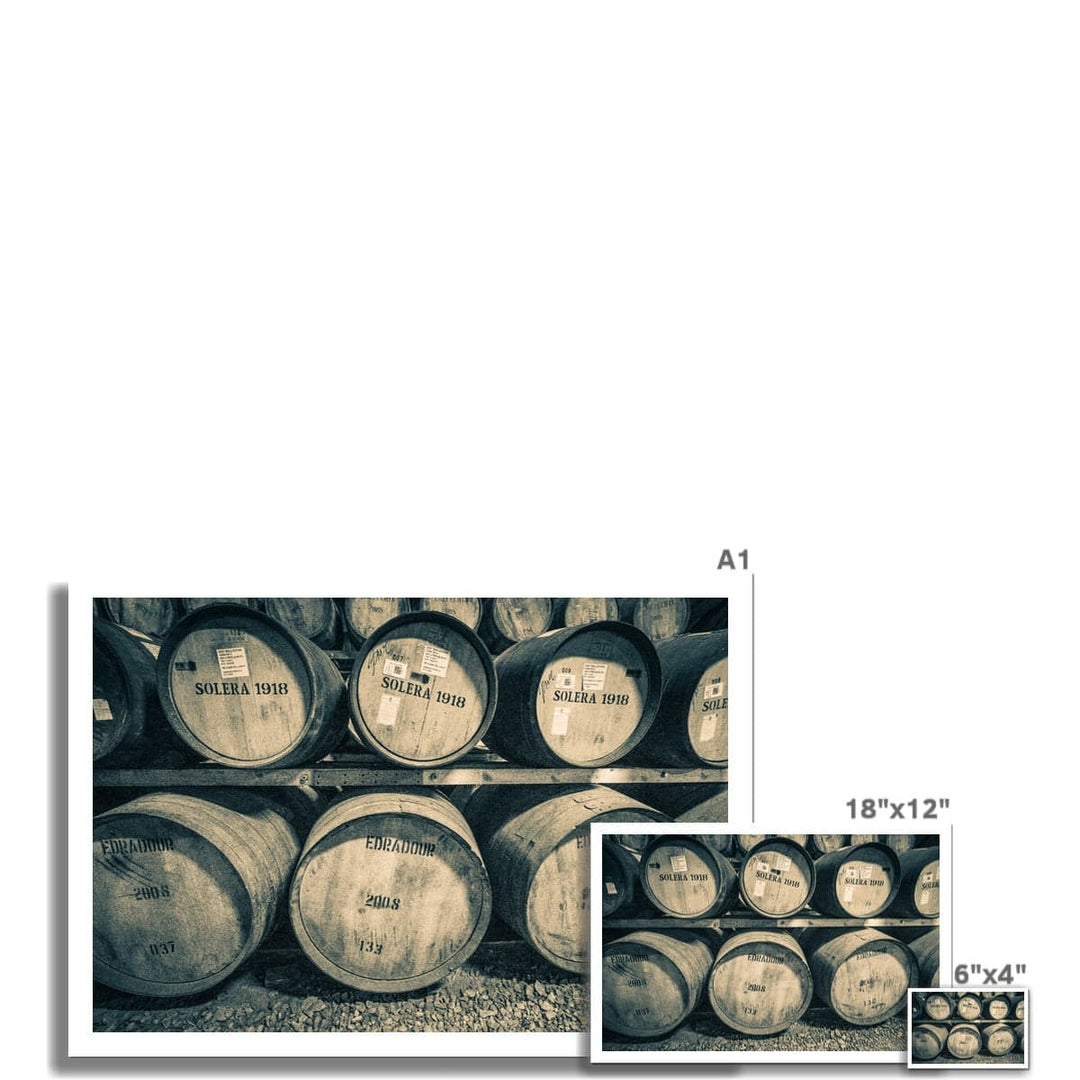 Edradour and Ballechin Casks Hahnemühle Photo Rag Print by Wandering Spirits Global