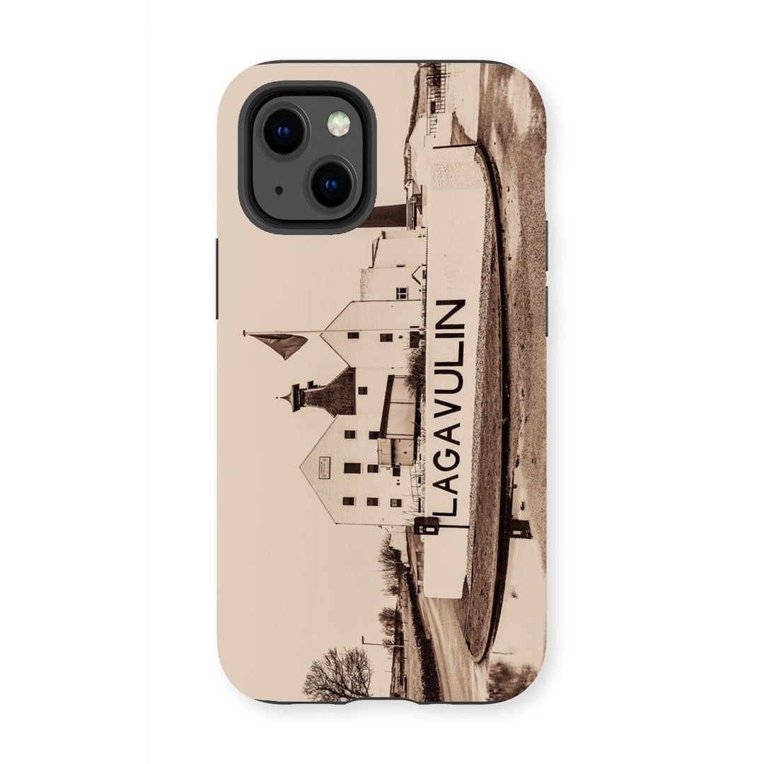 Lagavulin Distillery Sepia Toned Tough Phone Case iPhone 13 Mini / Gloss by Wandering Spirits Global