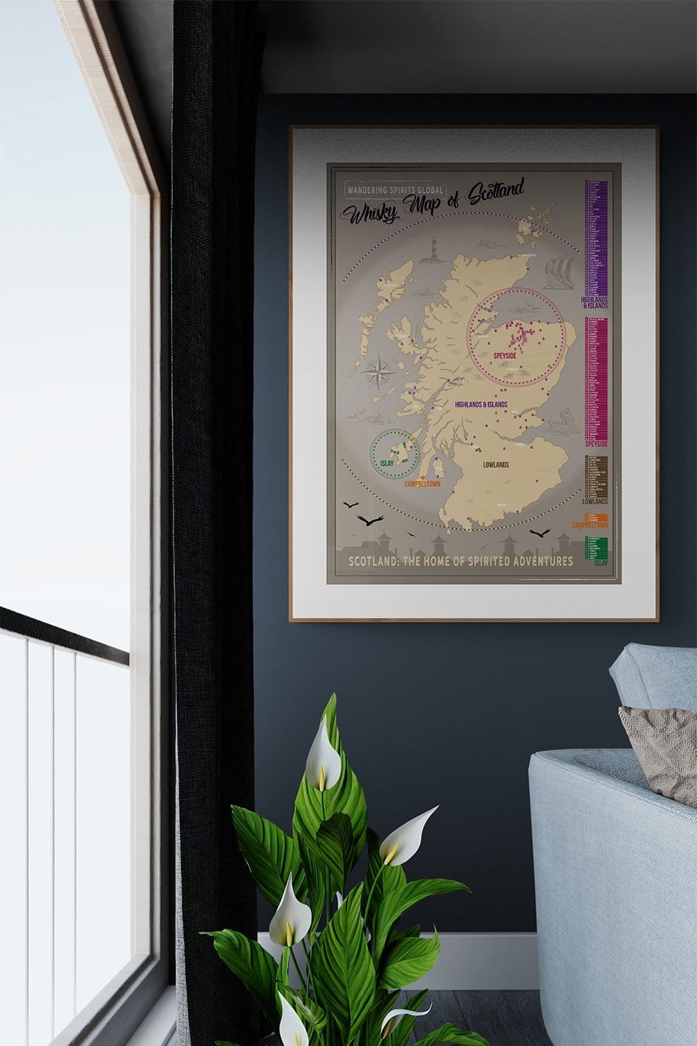 Scotland Distillery Map Fine Art Print by Wandering Spirits Global