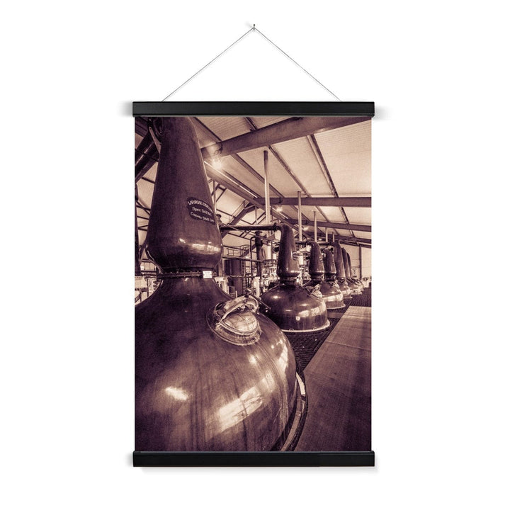 Spirit and Wash Stills Laphroaig Distillery Sepia Toned Fine Art Print with Hanger A2 Portrait / Black Frame by Wandering Spirits Global