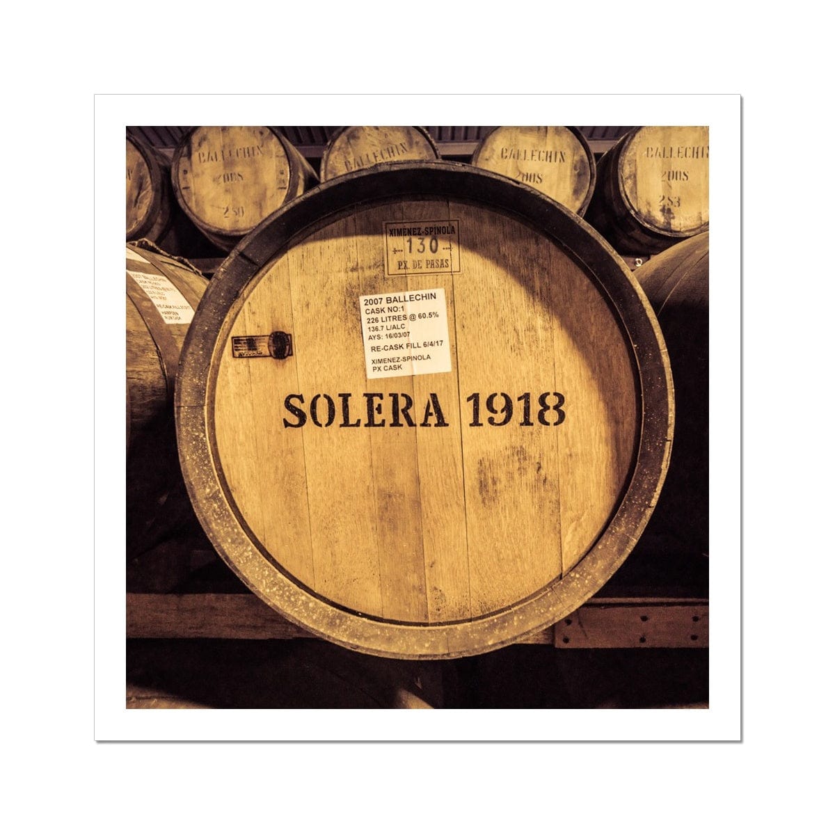 Ballechin 2007 Solera Cask Hahnemühle Photo Rag Print 20"x20" by Wandering Spirits Global