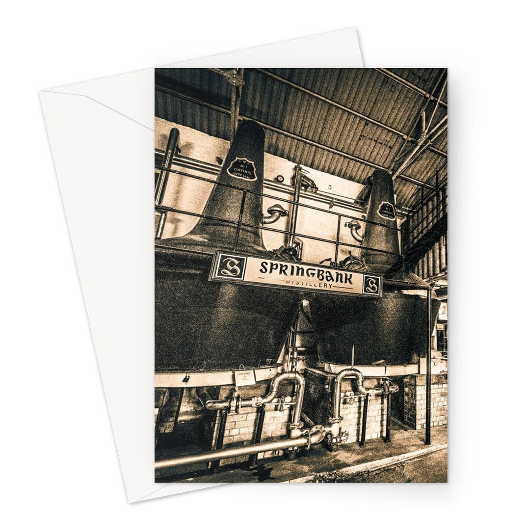 Springbank Distillery Black and White Greeting Card A5 Portrait / 1 Card by Wandering Spirits Global