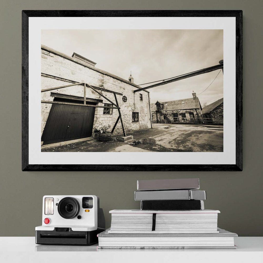 Brora Still Room Golden Black and White Fine Art Print 41.9 cm x 59.4 cm, 16.5 inches x 23.4 inches by Wandering Spirits Global
