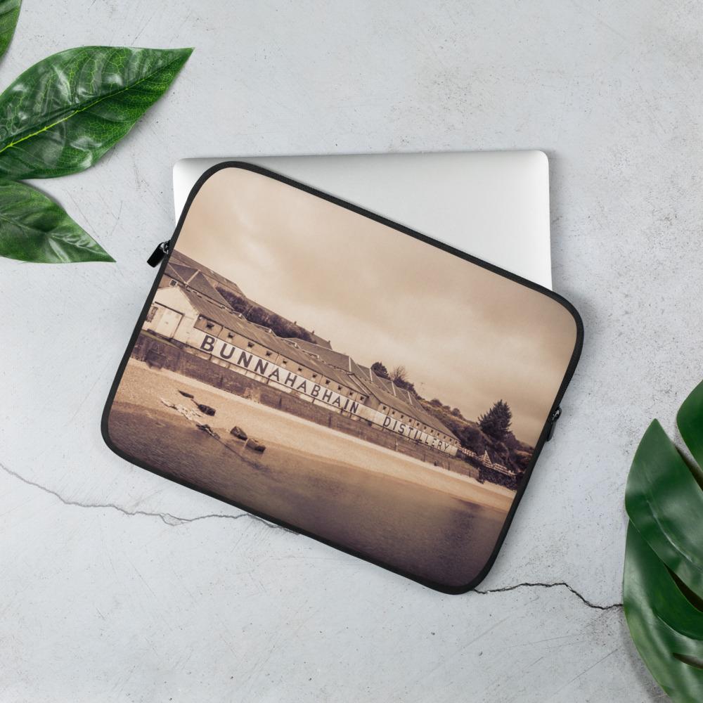 13 in Bunnahabhain Distillery Soft Colour Laptop Sleeve by Wandering Spirits Global