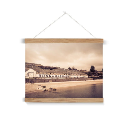 Bunnahabhain Distillery Warehouse Soft Colour Fine Art Print with Hanger A3 Landscape / Natural Frame by Wandering Spirits Global