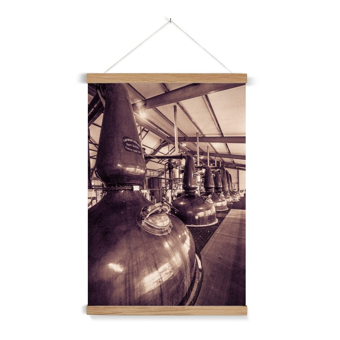 Spirit and Wash Stills Laphroaig Distillery Sepia Toned Fine Art Print with Hanger A2 Portrait / Natural Frame by Wandering Spirits Global
