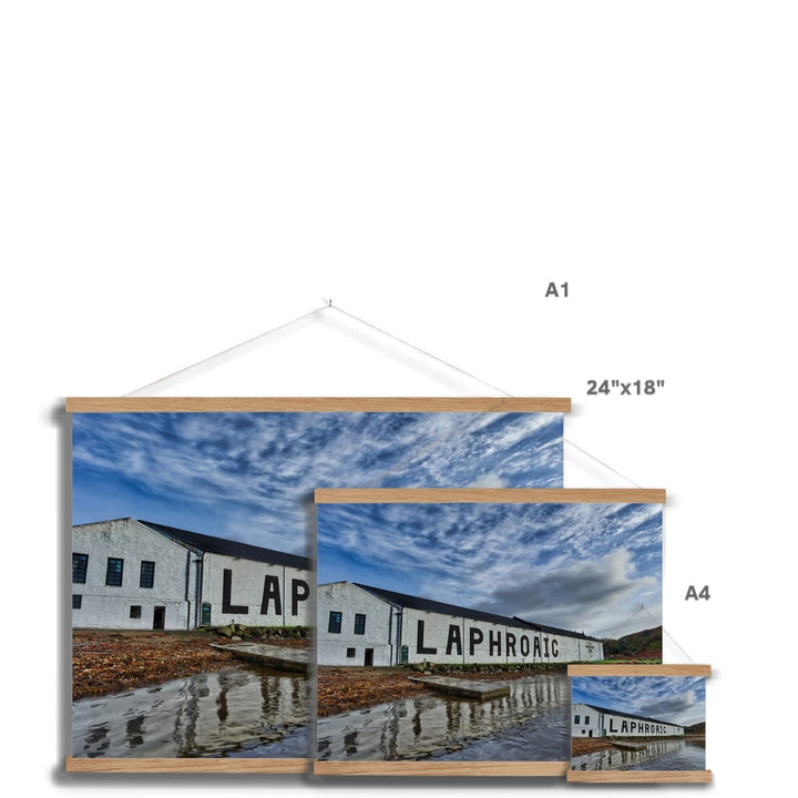 Laphroaig Distillery Warehouse Full Colour Fine Art Print with Hanger by Wandering Spirits Global