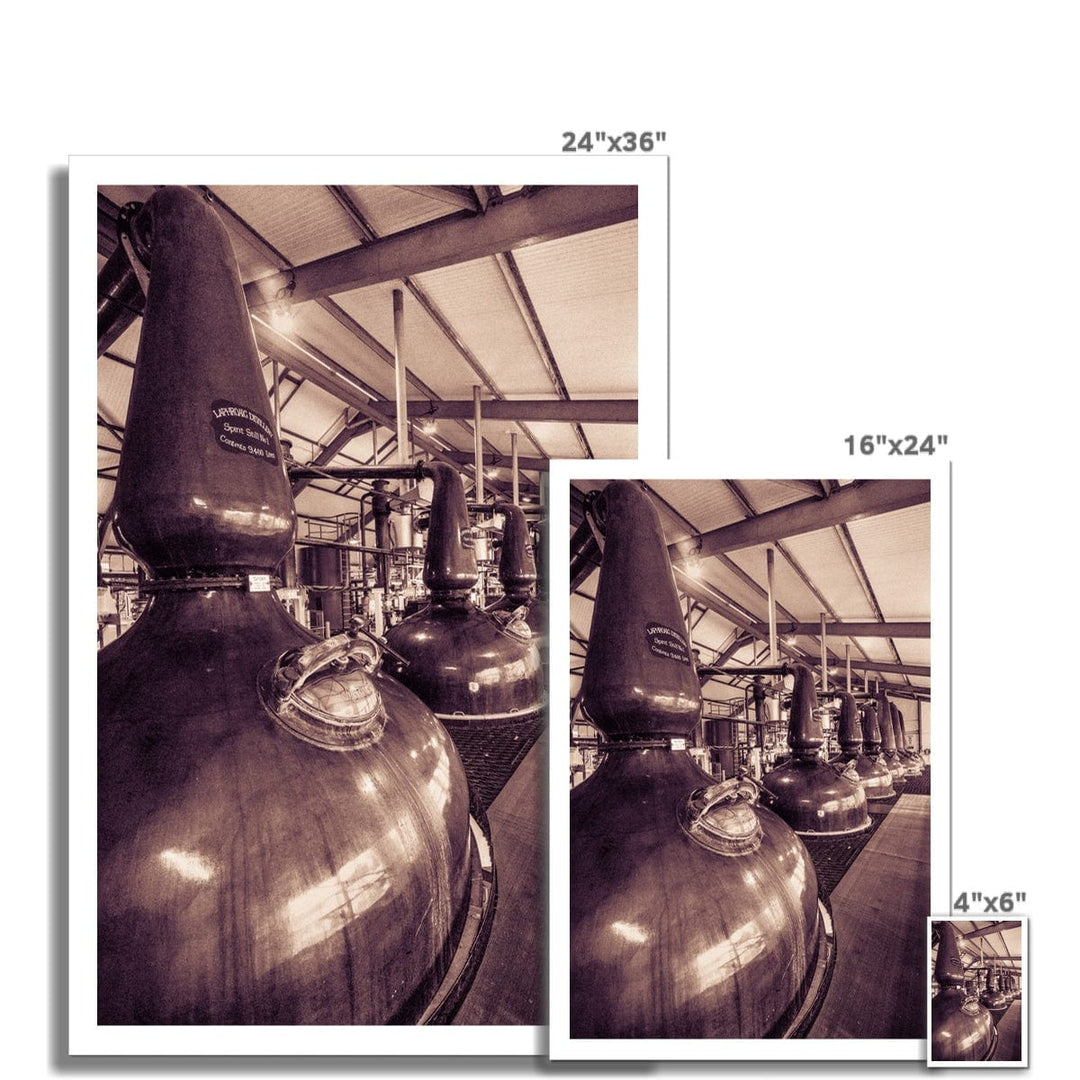 Spirit and Wash Stills Laphroaig Distillery Sepia Toned Hahnemühle Photo Rag Print by Wandering Spirits Global