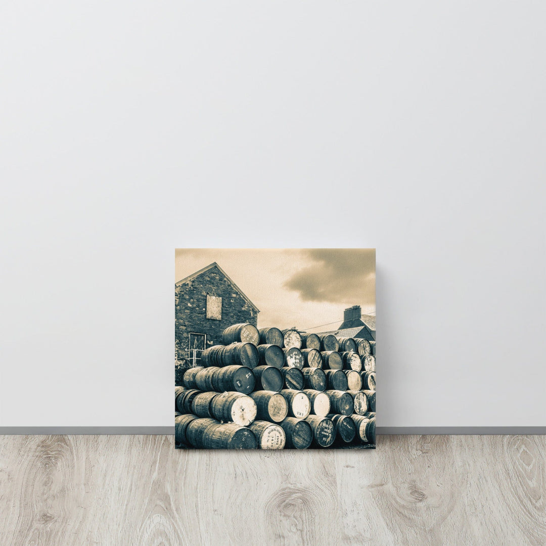 Empty Casks Glengyle Golden Toned Canvas 12″×12″ by Wandering Spirits Global